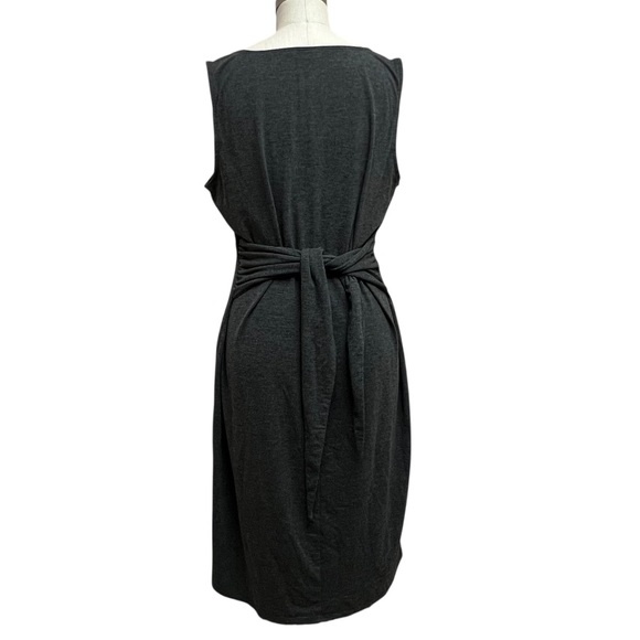 Torrid Jersey Sleeveless Tie Front Shift Dress Charcoal Grey Knee Length - Picture 4 of 8